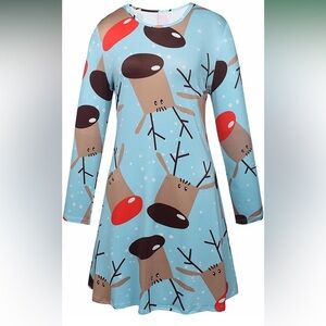 Christmas reindeer swing dress
